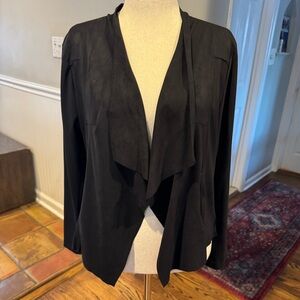 Faux suede  Women's open front jacket